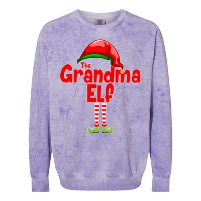 The Grandma Elf Christmas Colorblast Crewneck Sweatshirt