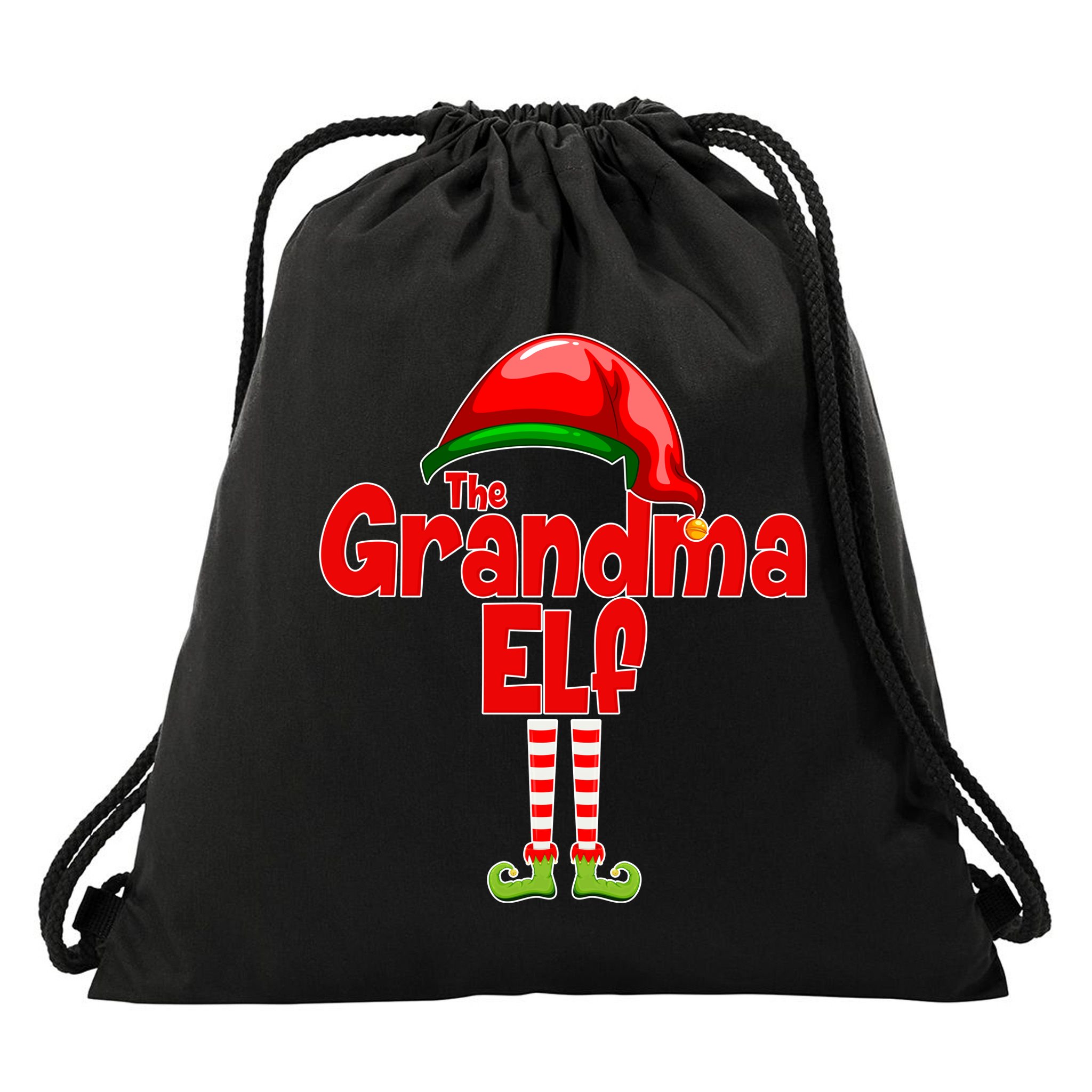 The Grandma Elf Christmas Drawstring Bag