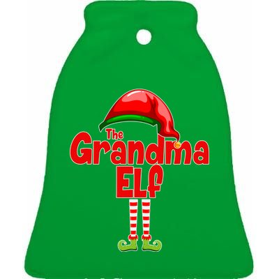 The Grandma Elf Christmas Ceramic Bell Ornament