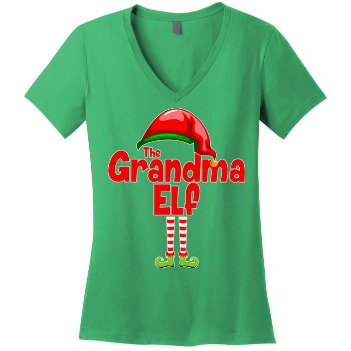 The Grandma Elf Christmas Women's V-Neck T-Shirt