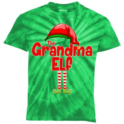 The Grandma Elf Christmas Kids Tie-Dye T-Shirt