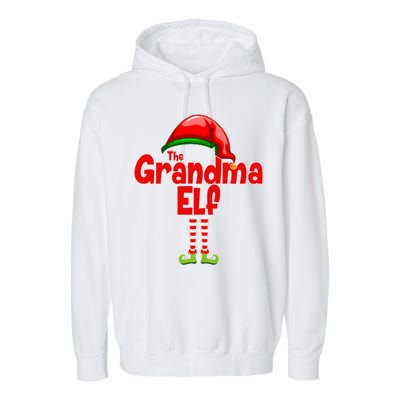 The Grandma Elf Christmas Garment-Dyed Fleece Hoodie