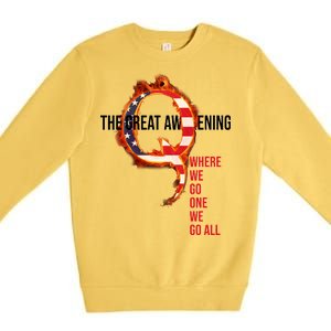 The Great Awakening Qanon Where We Go One We Go All Premium Crewneck Sweatshirt