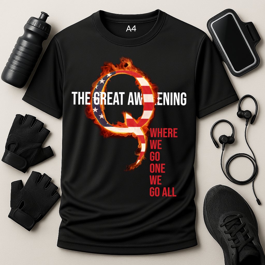 The Great Awakening Qanon Where We Go One We Go All Performance Shirt