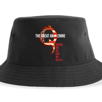 The Great Awakening Qanon Where We Go One We Go All Sustainable Bucket Hat