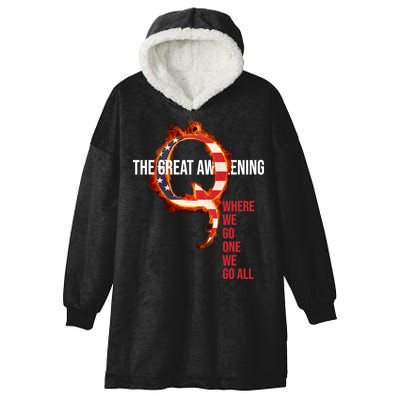 The Great Awakening Qanon Where We Go One We Go All Hooded Wearable Blanket
