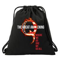 The Great Awakening Qanon Where We Go One We Go All Drawstring Bag