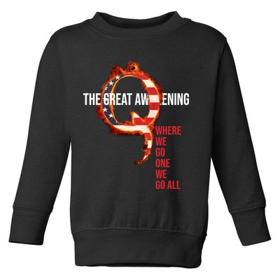 The Great Awakening Qanon Where We Go One We Go All Toddler Sweatshirt
