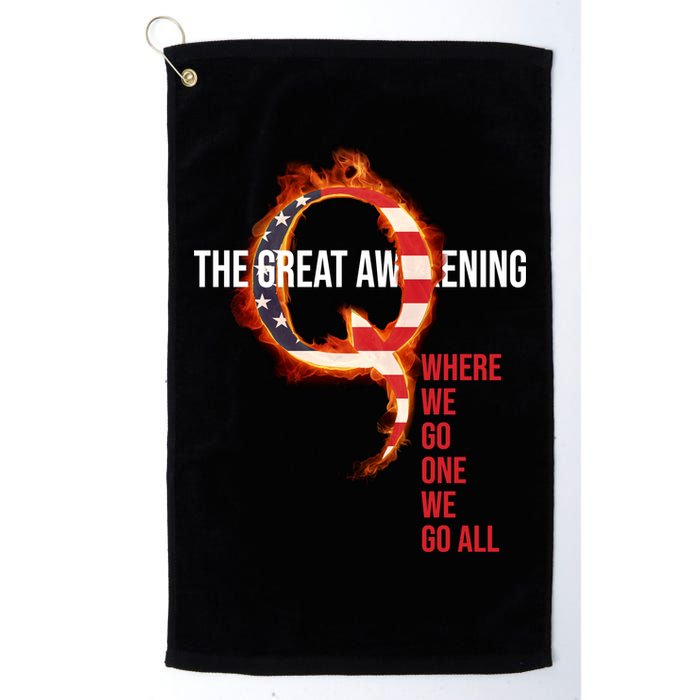 The Great Awakening Qanon Where We Go One We Go All Golf Towel