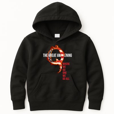 The Great Awakening Qanon Where We Go One We Go All Kids Hoodie