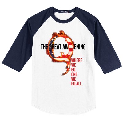 The Great Awakening Qanon Where We Go One We Go All Baseball Sleeve Shirt