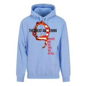 The Great Awakening Qanon Where We Go One We Go All Unisex Surf Hoodie