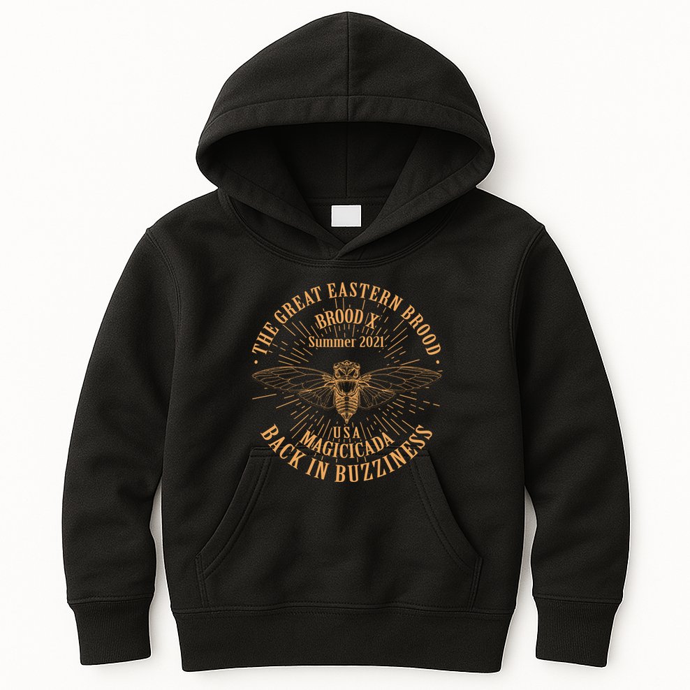 The Great Eastern Brood X Summer 2021 Magicicada Back In Buzziness Kids Hoodie