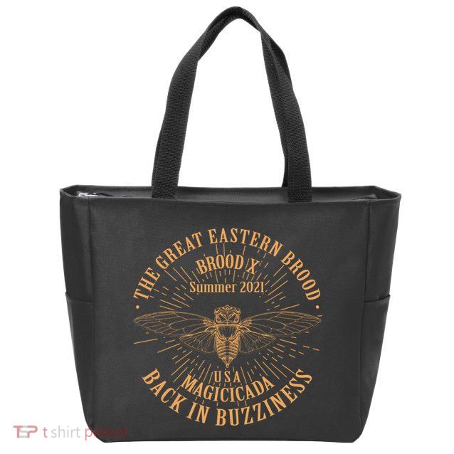 The Great Eastern Brood X Summer 2021 Magicicada Back In Buzziness Zip Tote Bag
