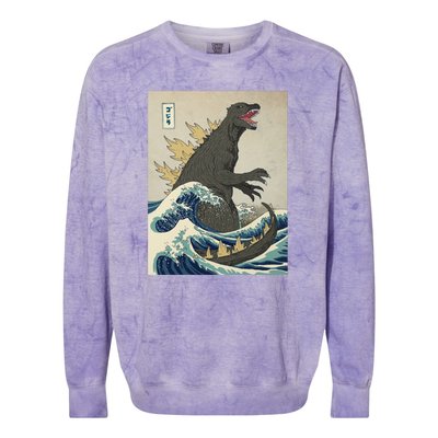 The Great Monster Of Kanagawa Colorblast Crewneck Sweatshirt