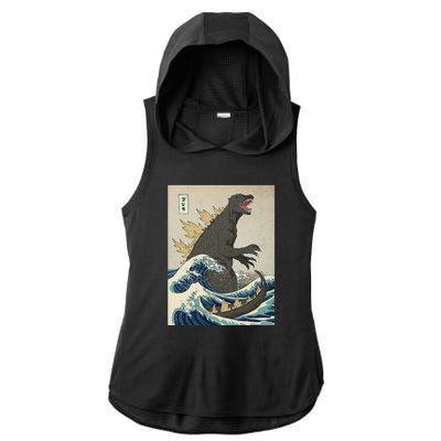 The Great Monster Of Kanagawa Ladies PosiCharge Tri-Blend Wicking Draft Hoodie Tank