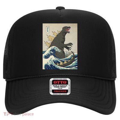 The Great Monster Of Kanagawa High Crown Mesh Back Trucker Hat