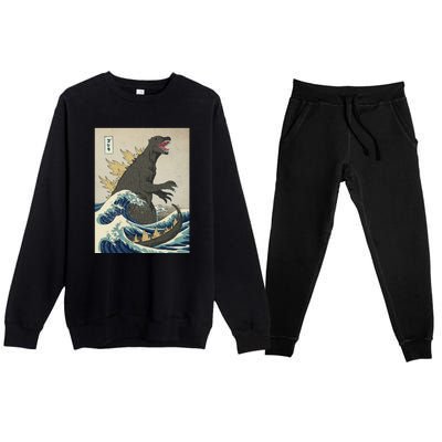 The Great Monster Of Kanagawa Premium Crewneck Sweatsuit Set