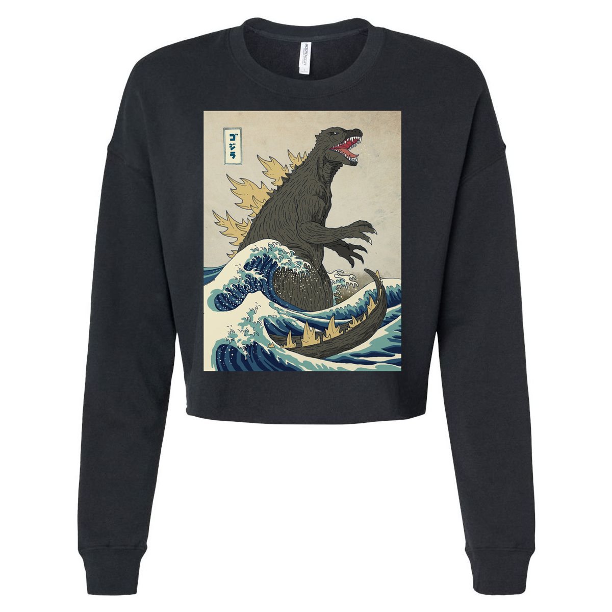 The Great Monster Of Kanagawa Cropped Pullover Crew