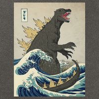 The Great Monster Of Kanagawa Cotton Canvas Backpack