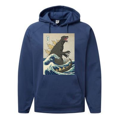 The Great Monster Of Kanagawa Performance Fleece Hoodie