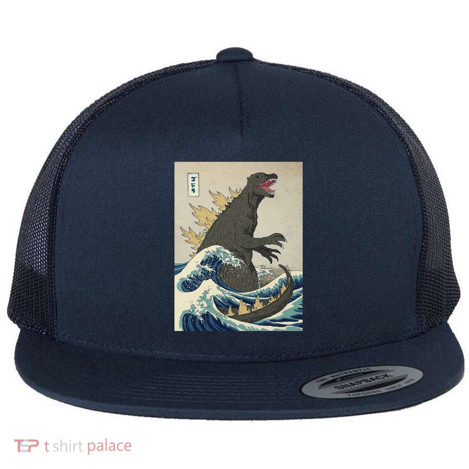 The Great Monster Of Kanagawa Flat Bill Trucker Hat
