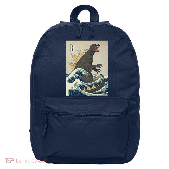 The Great Monster Of Kanagawa 16 in Basic Backpack