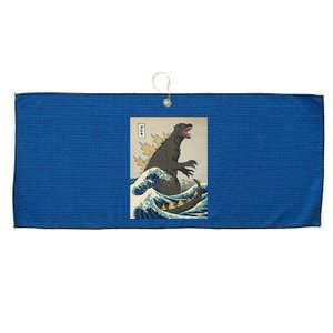 The Great Monster Of Kanagawa Large Microfiber Waffle Golf Towel