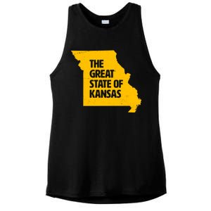 The Great State Of Kansas Ladies PosiCharge Tri-Blend Wicking Tank