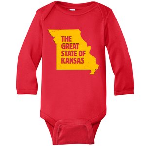 The Great State Of Kansas Baby Long Sleeve Bodysuit