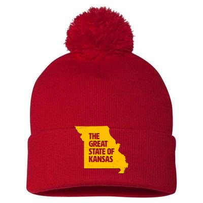 The Great State Of Kansas Pom Pom 12in Knit Beanie