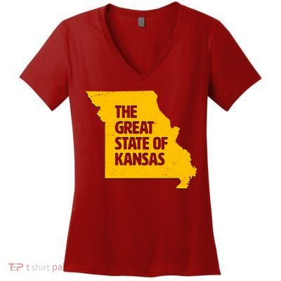 The Great State Of Kansas Women's V-Neck T-Shirt