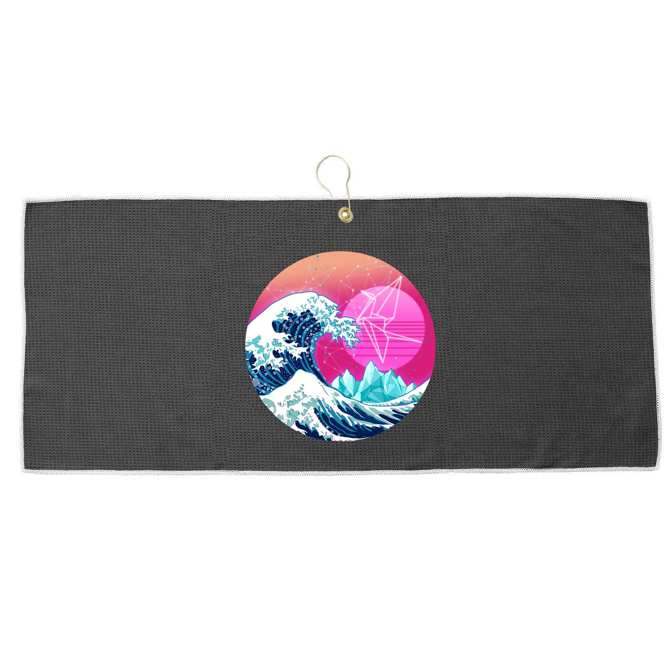 The Great Vapor-Wave Large Microfiber Waffle Golf Towel