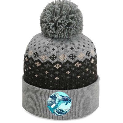 The Great Wave Dolphin The Baniff Cuffed Pom Beanie