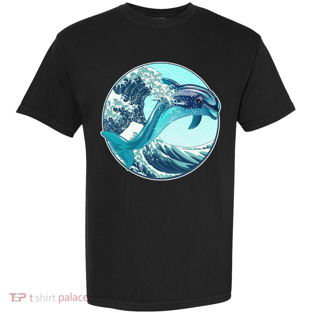 The Great Wave Dolphin Garment-Dyed Heavyweight T-Shirt