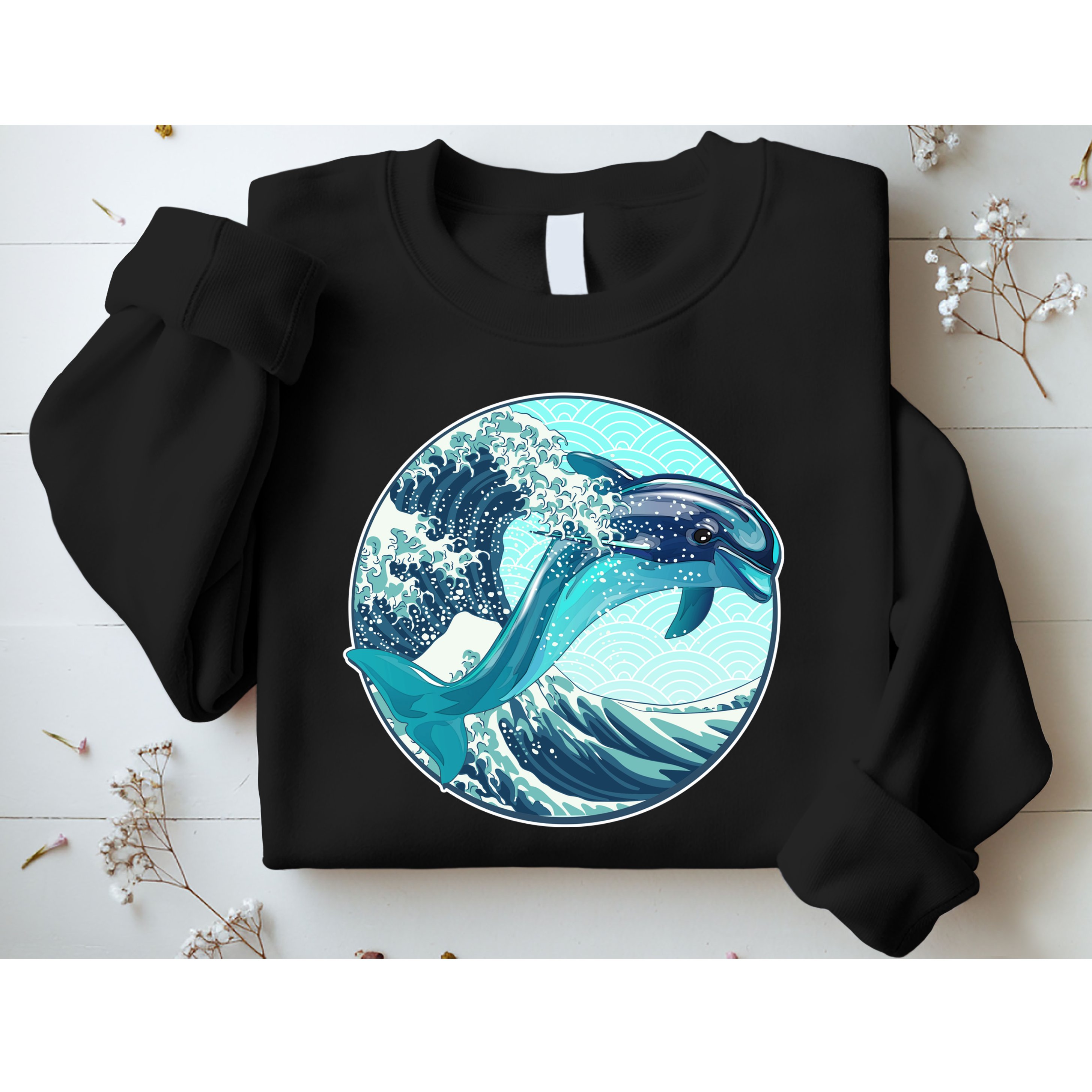 The Great Wave Dolphin Sweatshirt
