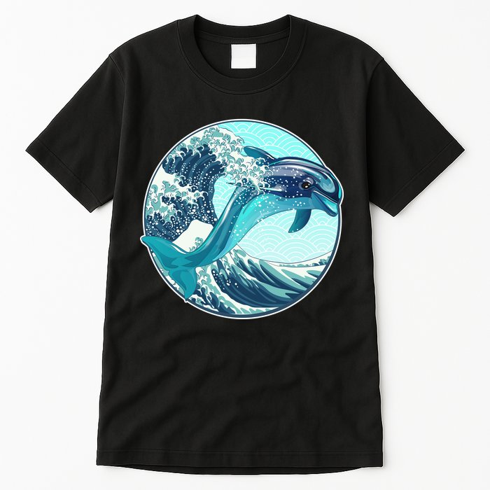 The Great Wave Dolphin Tall T-Shirt