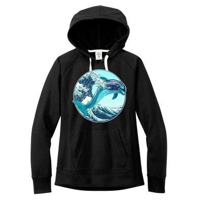 The Great Wave Dolphin Women's Fleece Hoodie