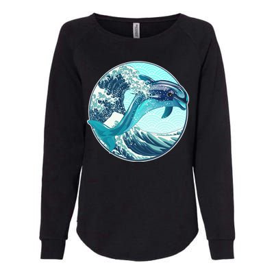 The Great Wave Dolphin Womens California Wash Sweatshirt