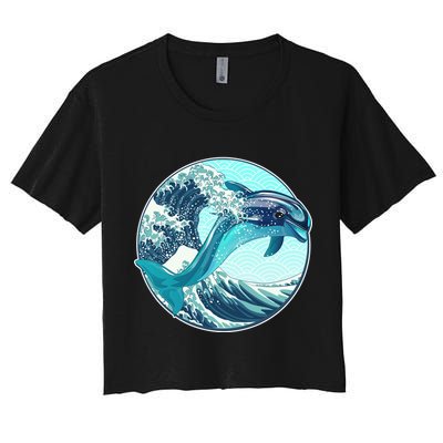 The Great Wave Dolphin Crop Top
