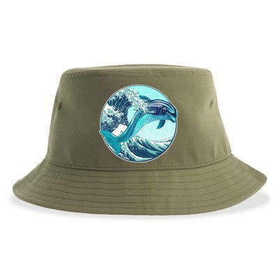 The Great Wave Dolphin Sustainable Bucket Hat