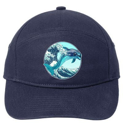 The Great Wave Dolphin 7-Panel Snapback Hat