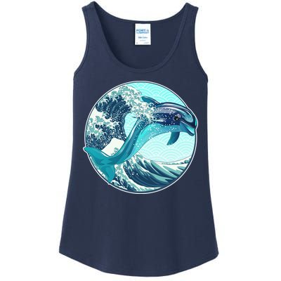 The Great Wave Dolphin Ladies Essential Tank