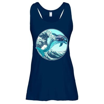 The Great Wave Dolphin Ladies Essential Flowy Tank