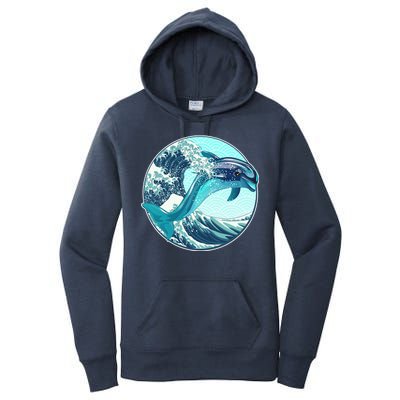 The Great Wave Dolphin Women's Pullover Hoodie