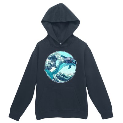 The Great Wave Dolphin Urban Pullover Hoodie