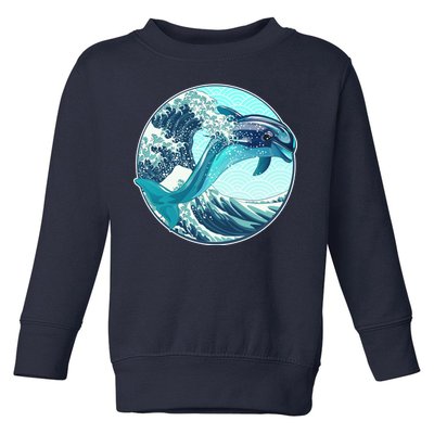 The Great Wave Dolphin Toddler Sweatshirt