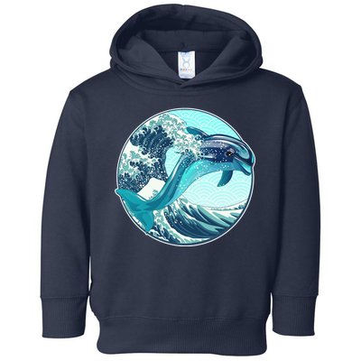 The Great Wave Dolphin Toddler Hoodie