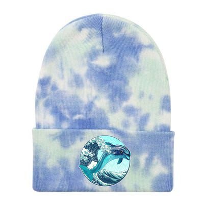 The Great Wave Dolphin Tie Dye 12in Knit Beanie