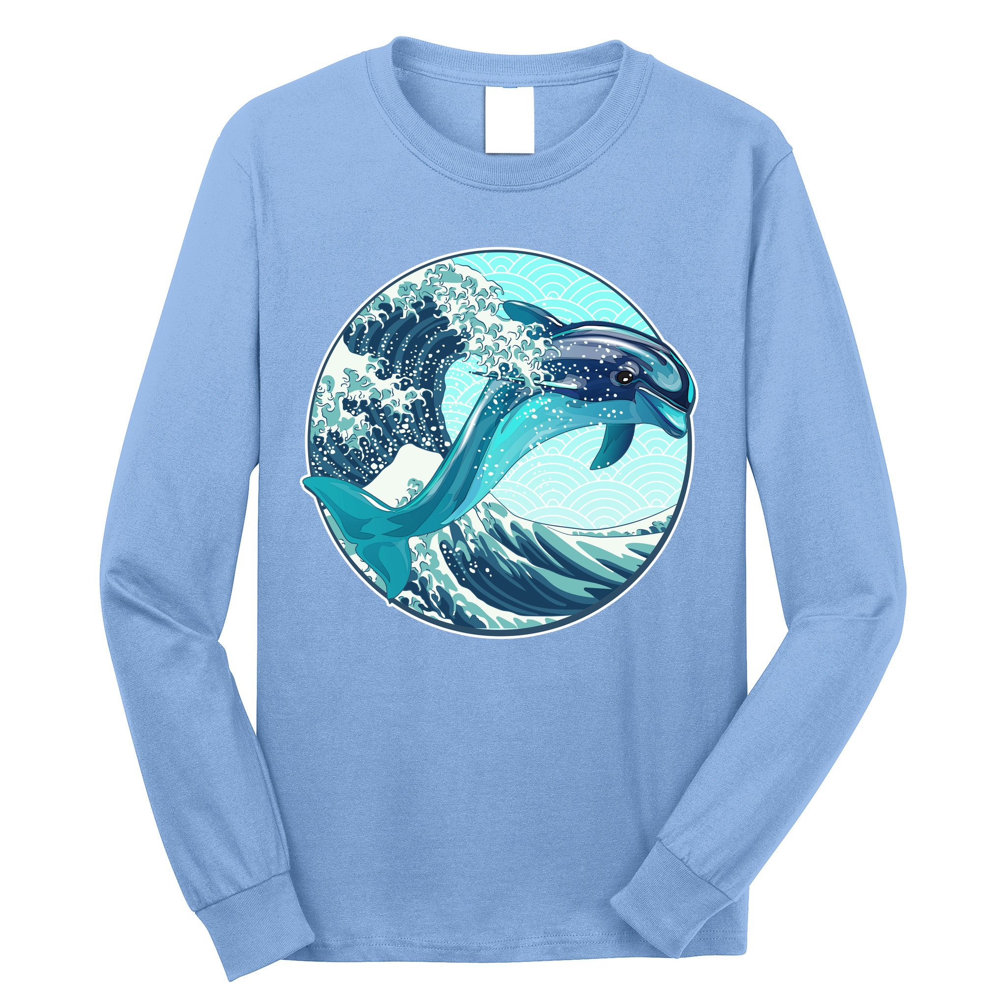 The Great Wave Dolphin Long Sleeve Shirt